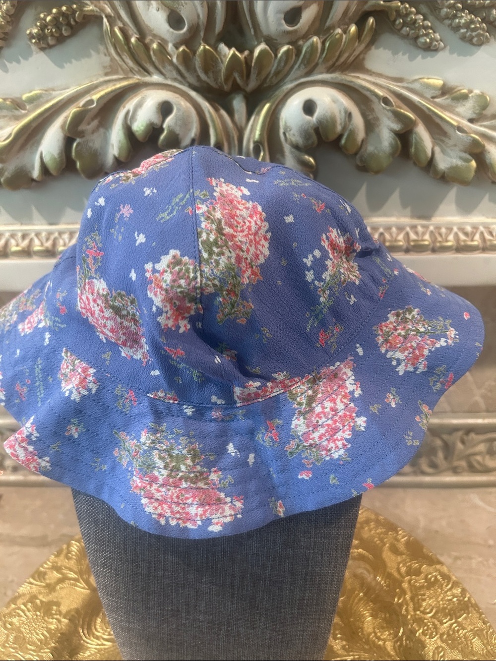NWT April Cornell Girls Blue Floral Bucket Hat OS  - Kids Accessories